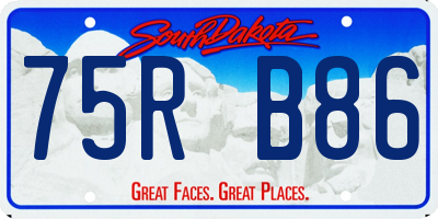 SD license plate 75RB86