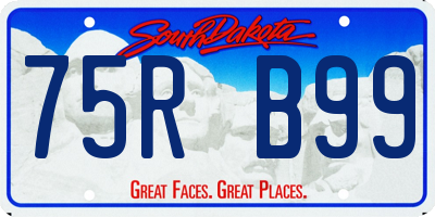SD license plate 75RB99