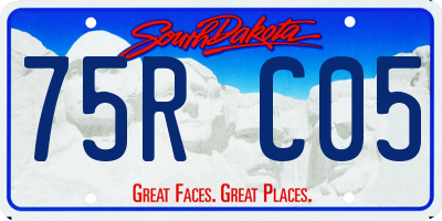 SD license plate 75RC05