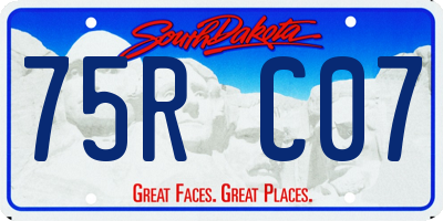 SD license plate 75RC07
