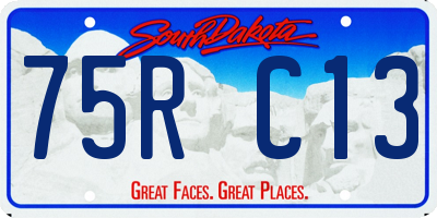 SD license plate 75RC13