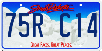 SD license plate 75RC14