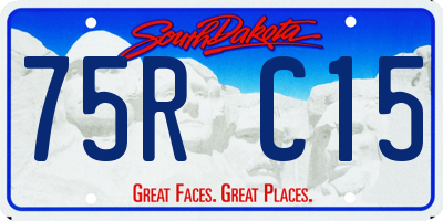 SD license plate 75RC15
