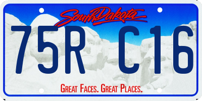 SD license plate 75RC16