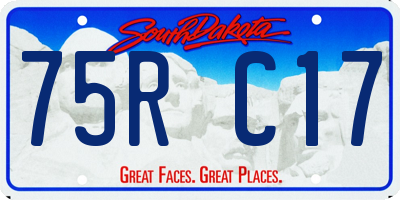 SD license plate 75RC17