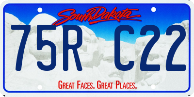 SD license plate 75RC22
