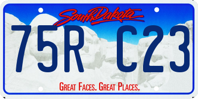 SD license plate 75RC23