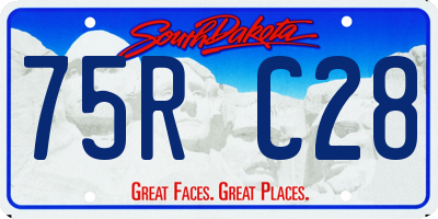 SD license plate 75RC28