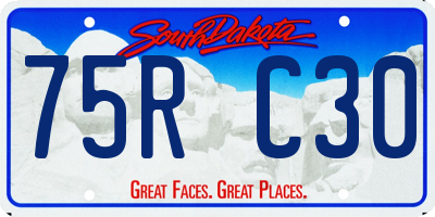 SD license plate 75RC30