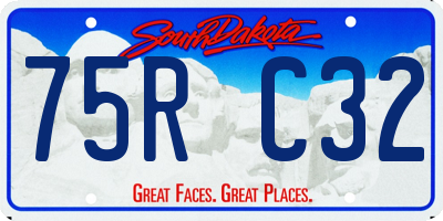 SD license plate 75RC32