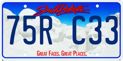 SD license plate 75RC33