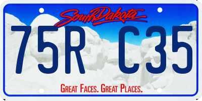 SD license plate 75RC35