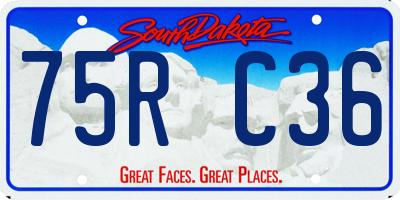 SD license plate 75RC36