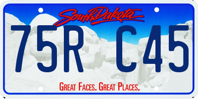 SD license plate 75RC45