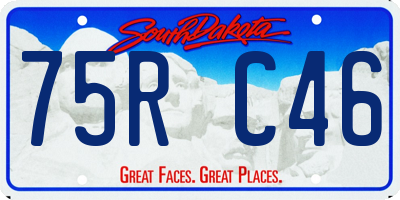 SD license plate 75RC46