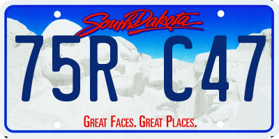 SD license plate 75RC47