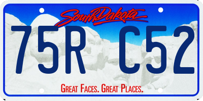 SD license plate 75RC52