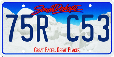 SD license plate 75RC53