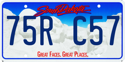 SD license plate 75RC57