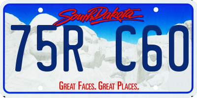 SD license plate 75RC60