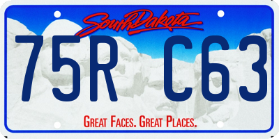 SD license plate 75RC63