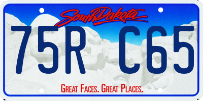 SD license plate 75RC65