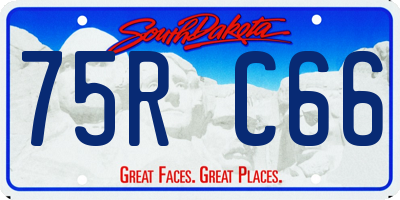 SD license plate 75RC66