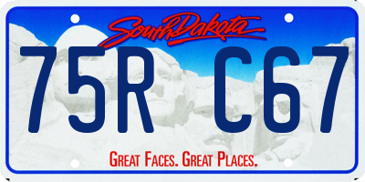 SD license plate 75RC67