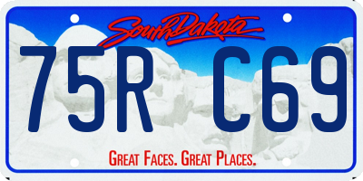 SD license plate 75RC69