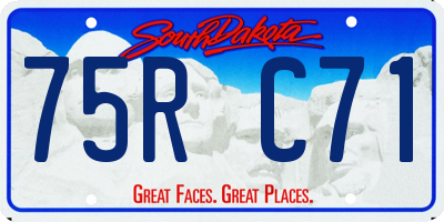 SD license plate 75RC71