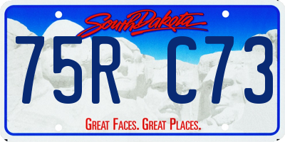 SD license plate 75RC73