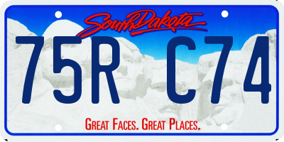SD license plate 75RC74