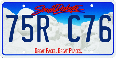SD license plate 75RC76