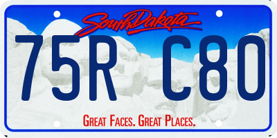 SD license plate 75RC80
