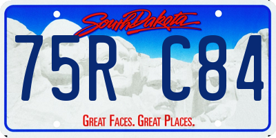 SD license plate 75RC84