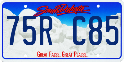 SD license plate 75RC85