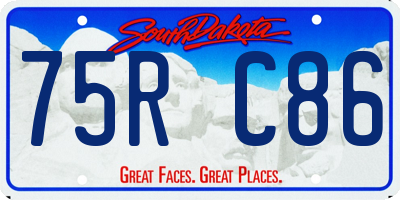 SD license plate 75RC86