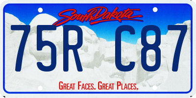 SD license plate 75RC87
