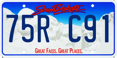 SD license plate 75RC91