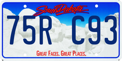 SD license plate 75RC93