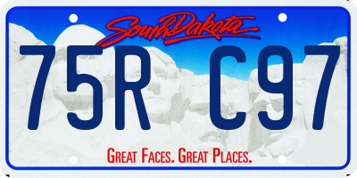 SD license plate 75RC97