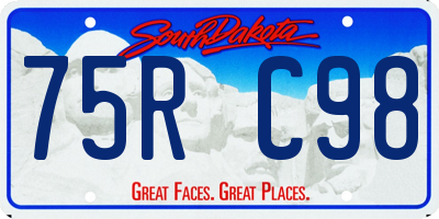SD license plate 75RC98