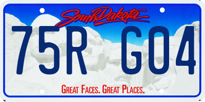 SD license plate 75RG04