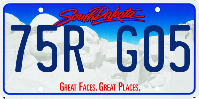 SD license plate 75RG05