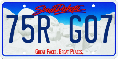 SD license plate 75RG07