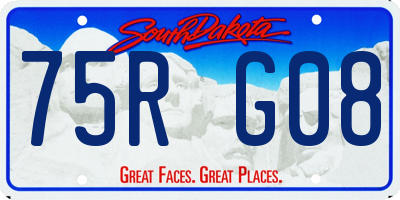 SD license plate 75RG08
