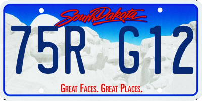 SD license plate 75RG12