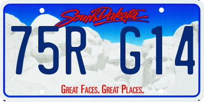 SD license plate 75RG14