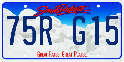 SD license plate 75RG15