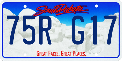 SD license plate 75RG17